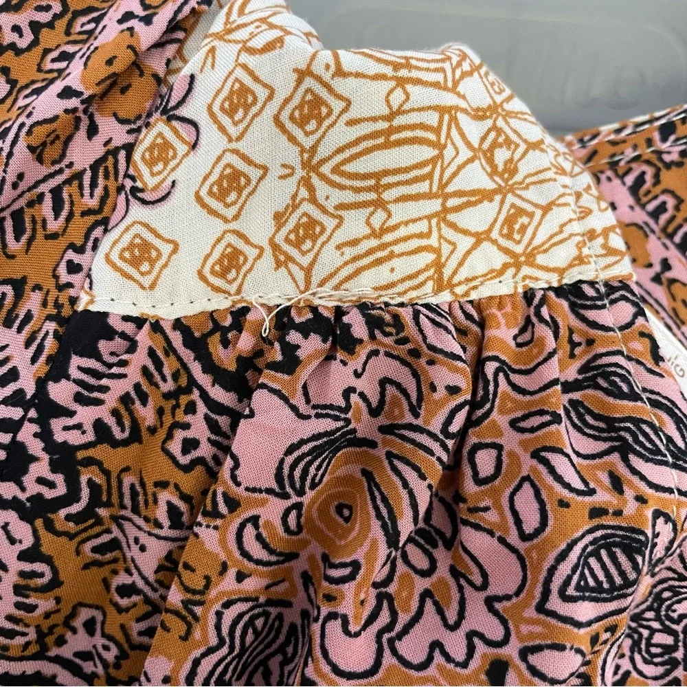 Free People L Mexicali Rose Maxi Dress Boho Peasant Featival Whimsi Renaissance - Picture 10 of 14